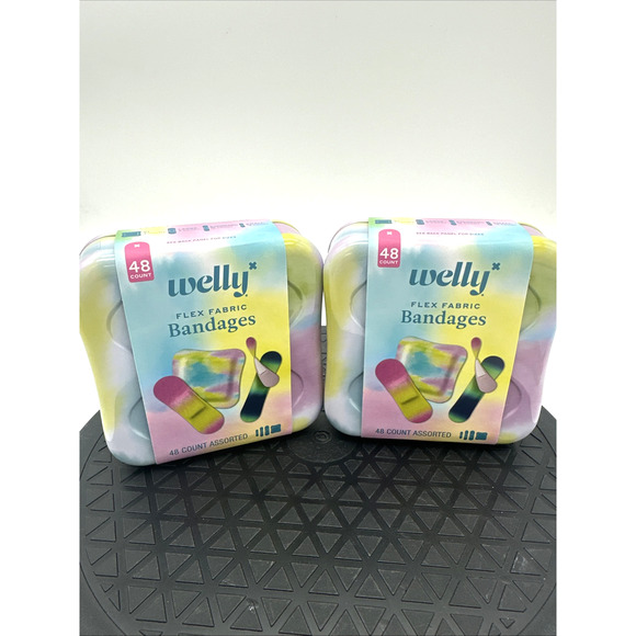 2 Welly Bravery Badges Flex Fabric Bandages Tie Dye 48 Count - Picture 1 of 2